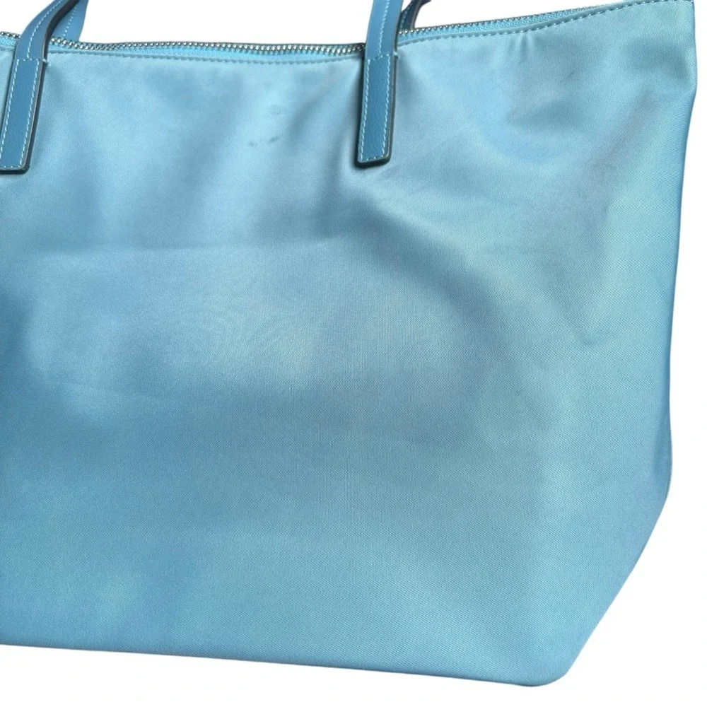 Kate spade blue nylon zipper top tote bag